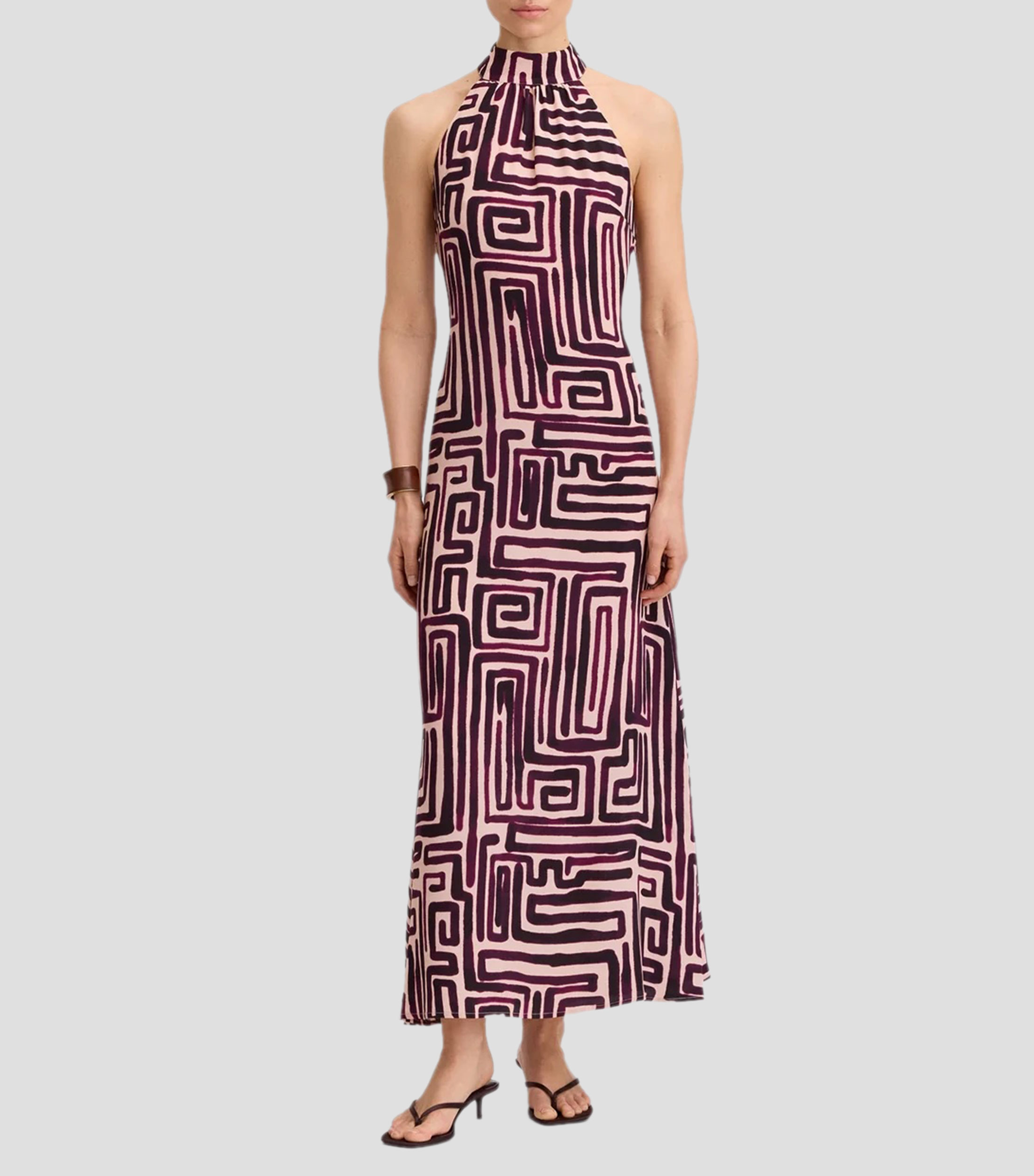Vestido largo estampado Mujer